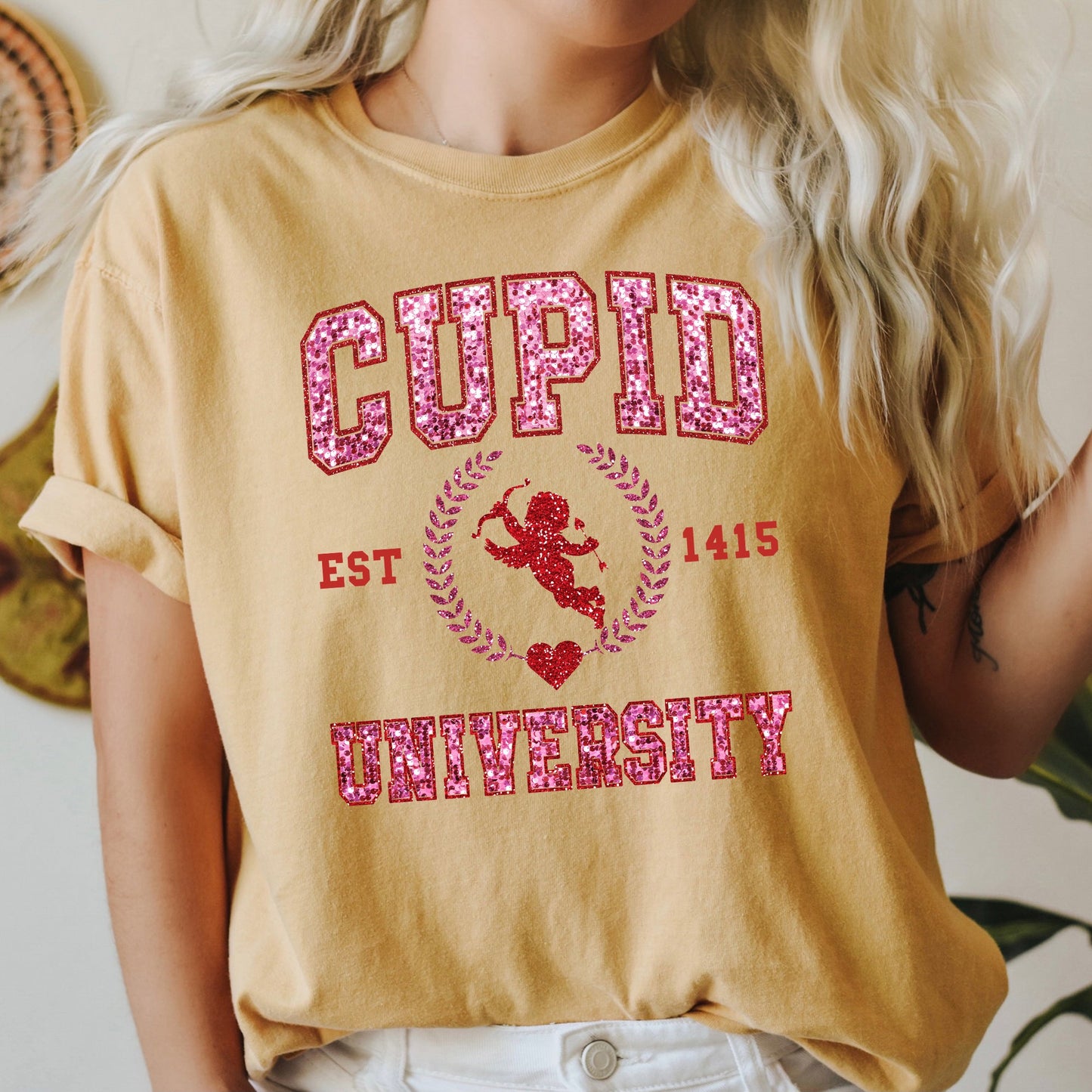 Cupid University, College, University, Love, Comfort Colors Tshirt, Valentine's Day