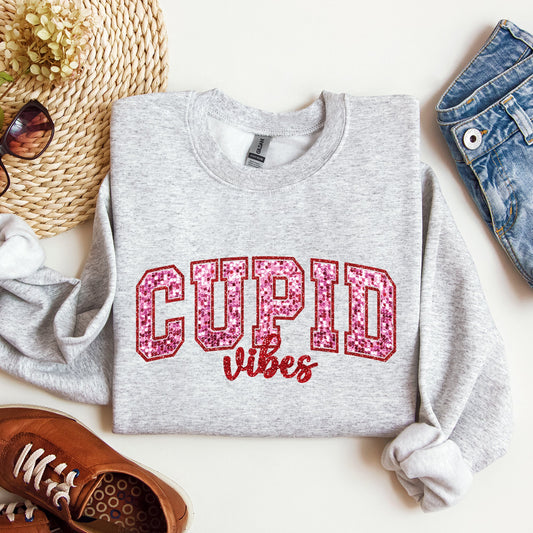 Cupid Vibes, Collegiate, Love, Sweatshirt, Valentine's Day