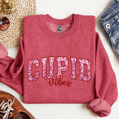 Cupid Vibes, Collegiate, Love, Sweatshirt, Valentine's Day