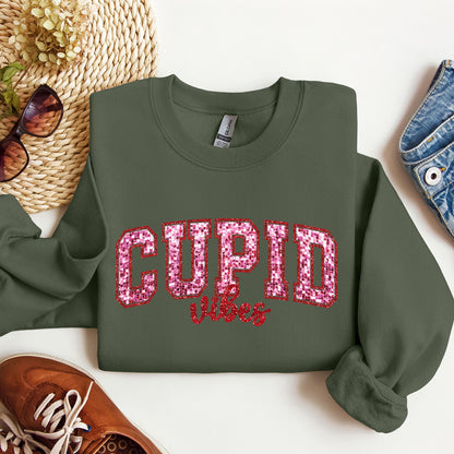 Cupid Vibes, Collegiate, Love, Sweatshirt, Valentine's Day