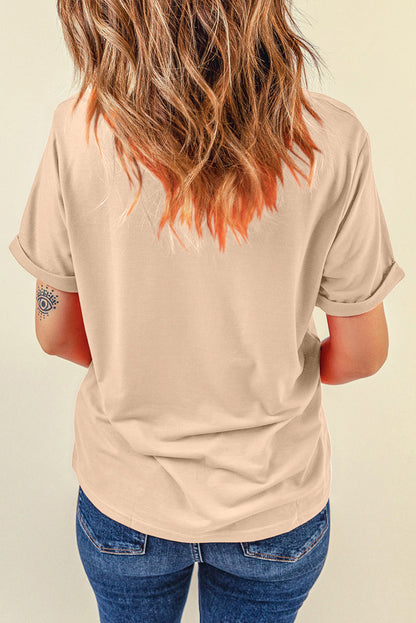 Solid Short Sleeve Crew Neck Tee