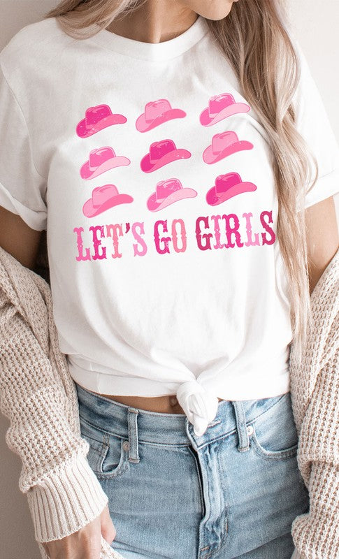 Lets Go Girls Cowgirl Hat Graphic Tee PLUS - Aaria Tees