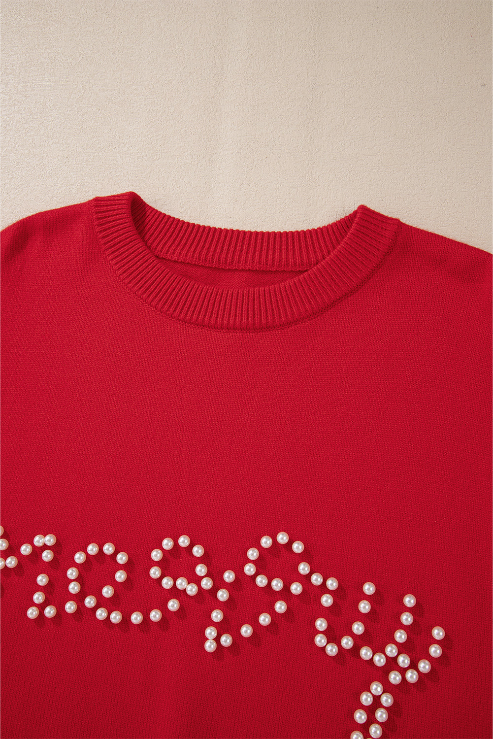 Christmas Merry Pearl Beaded Sweater