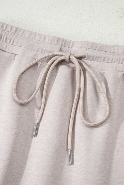 Solid Drop Shoulder Pullover and Mini Skirt Set