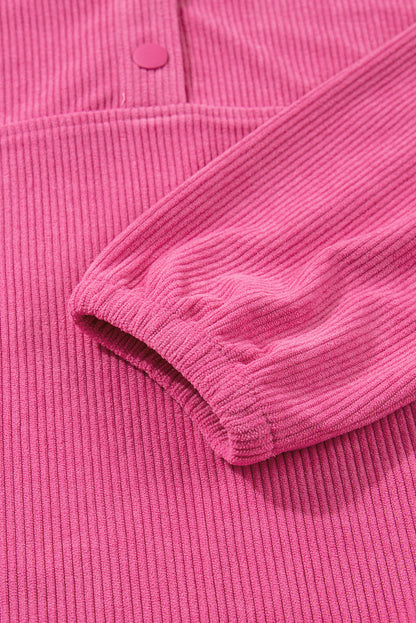 Solid Corduroy Pullover and Drawstring Pants Set