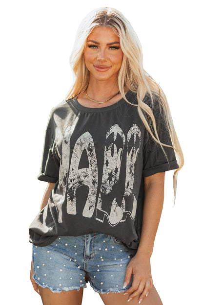 Carbon Grey Vintage Yall Cowboy Boots Graphic Tee