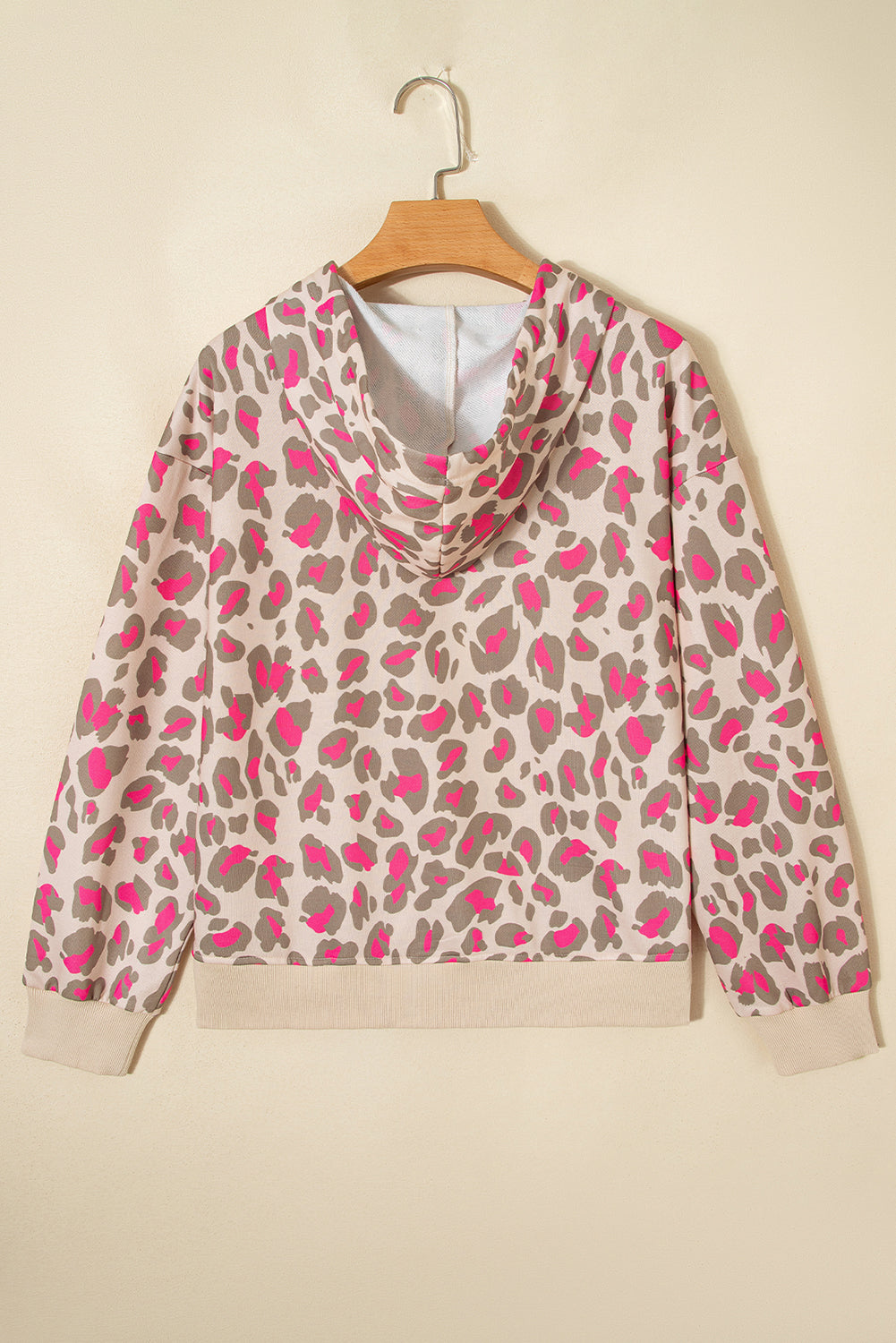 Leopard Zip-Up Hooded Sweatshirt