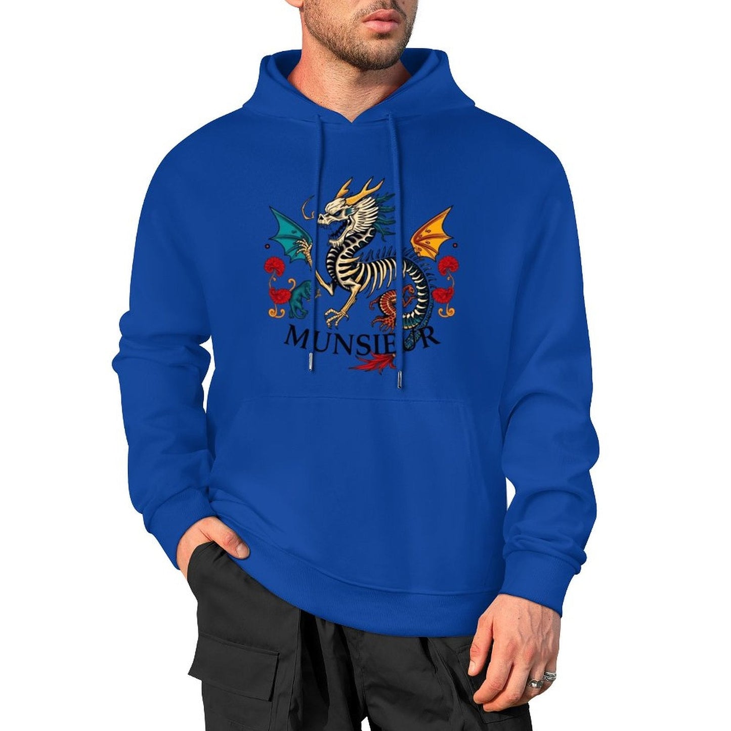 Munsieur Inferno Crest: Dragon Hoodie for Men