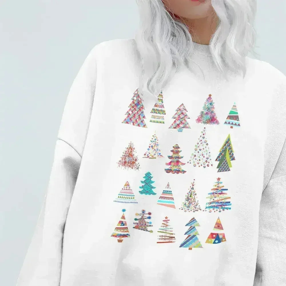 Christmas Tree Sweatshirt – Festive Loose Fit Top | S-XL