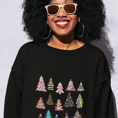 Christmas Tree Sweatshirt – Festive Loose Fit Top | S-XL