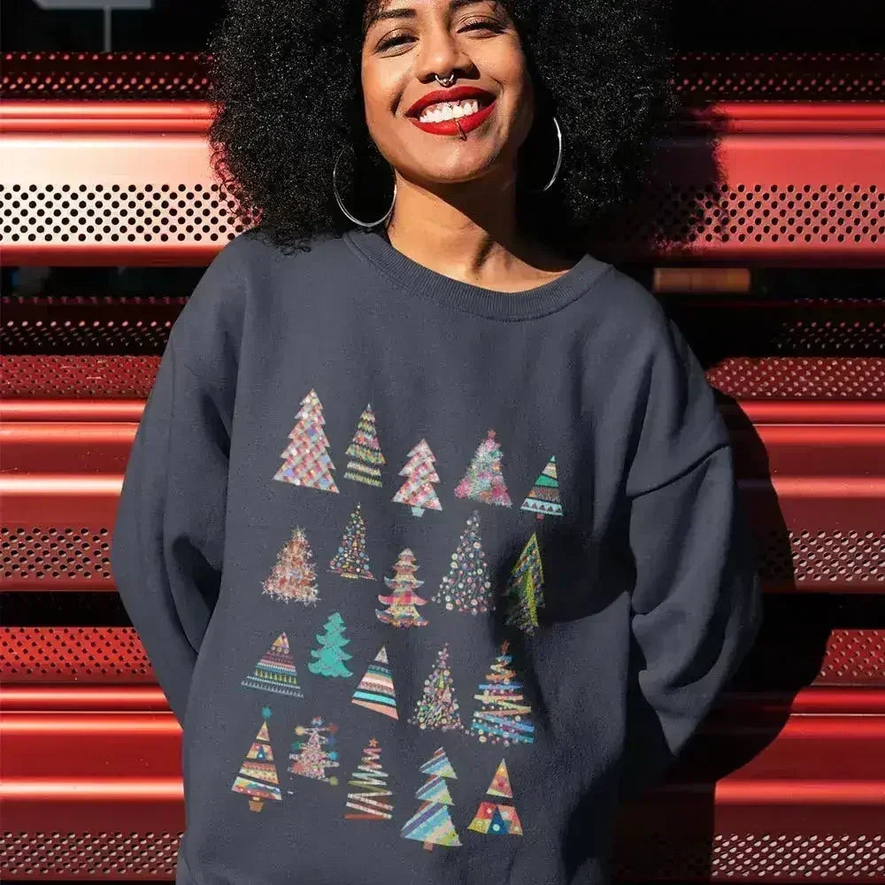 Christmas Tree Sweatshirt – Festive Loose Fit Top | S-XL