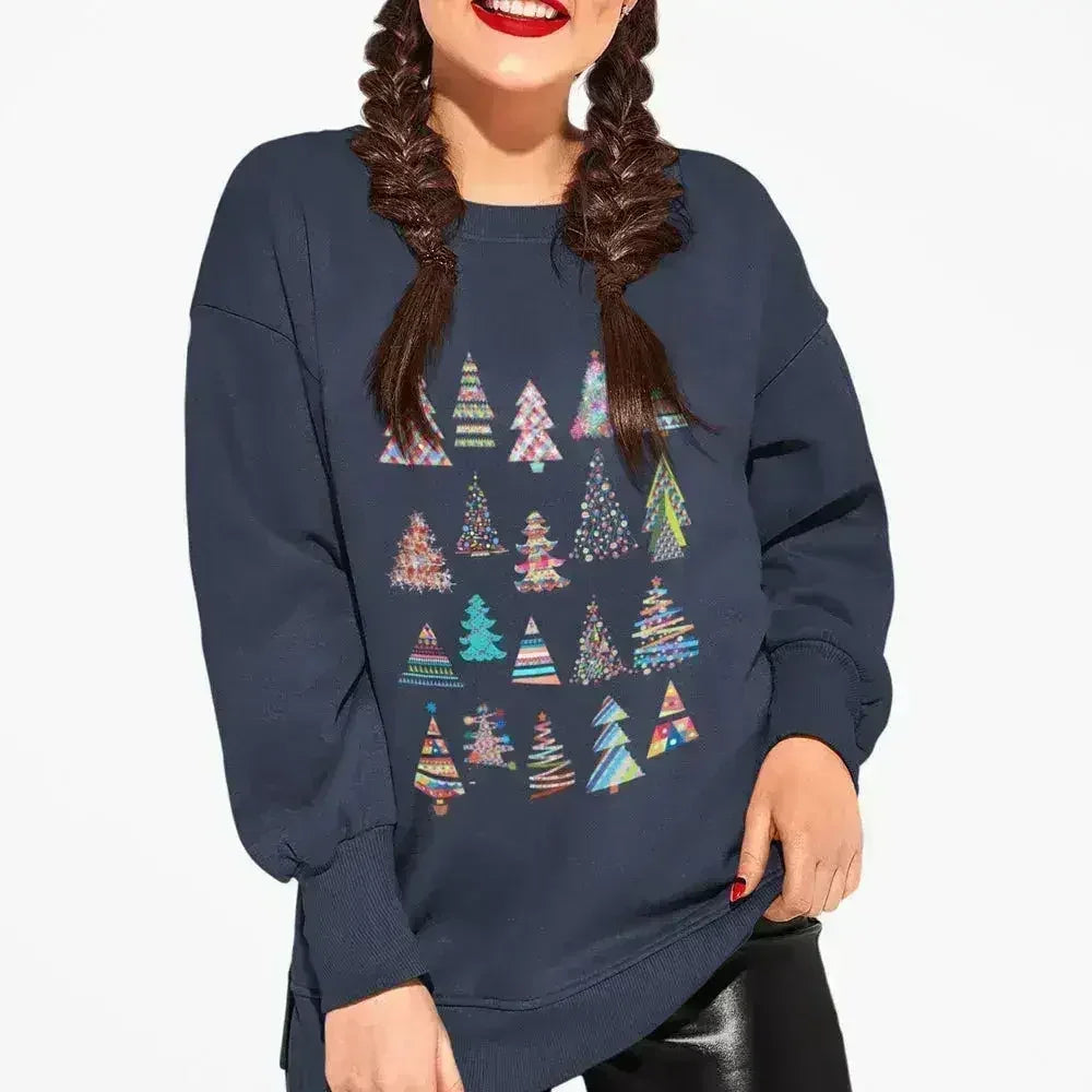 Christmas Tree Sweatshirt – Festive Loose Fit Top | S-XL