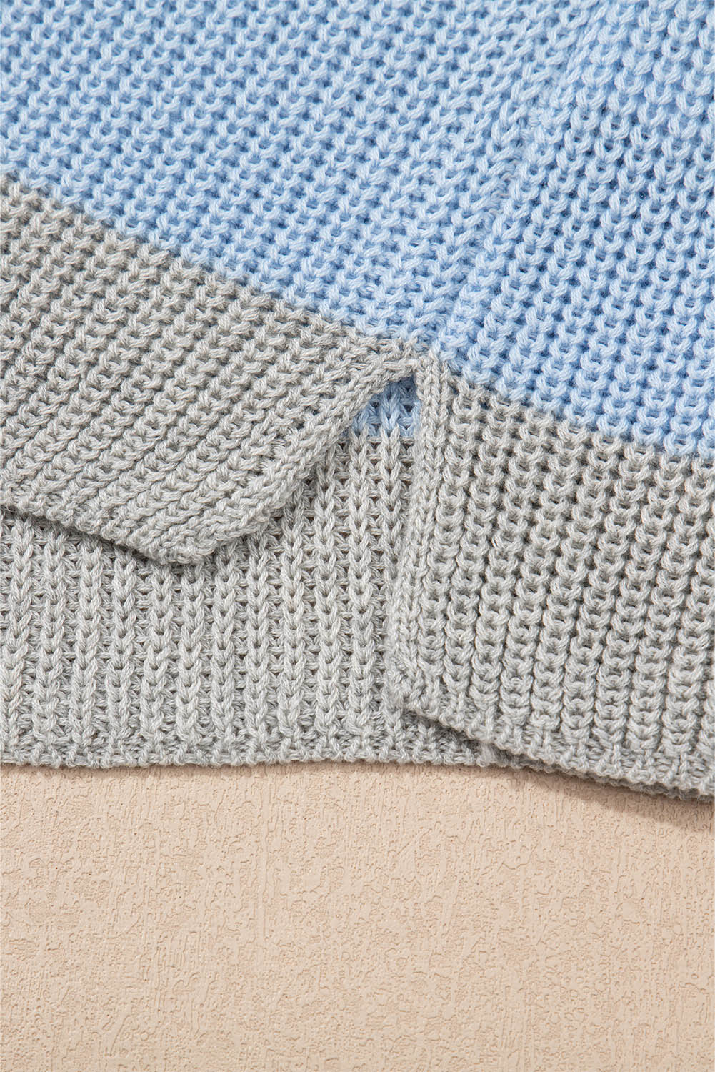 Stripe Colorblock V-Neck Sweater T-Shirt