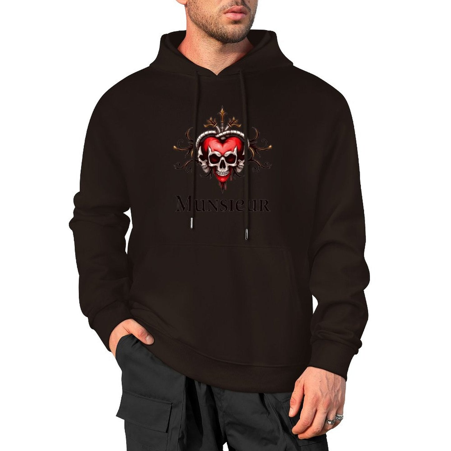 Munsieur Deadly Love: Skull Hoodie for Men