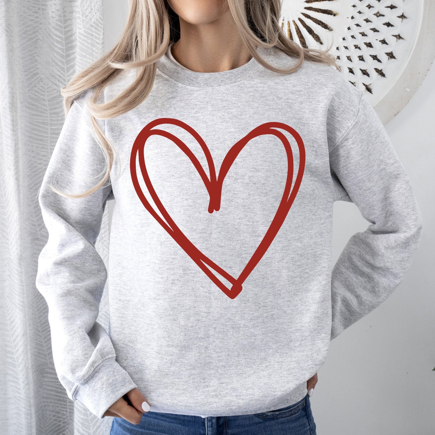 Double Heart, Sketch, Doodle, Love, Sweatshirt, Valentine's Day