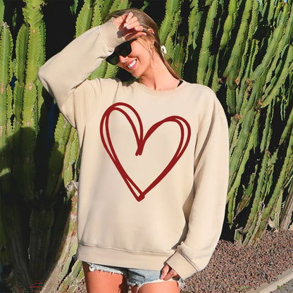 Double Heart, Sketch, Doodle, Love, Sweatshirt, Valentine's Day