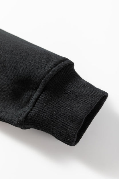 Patchwork Contrast Piping Pullover and Mini Skirt Set