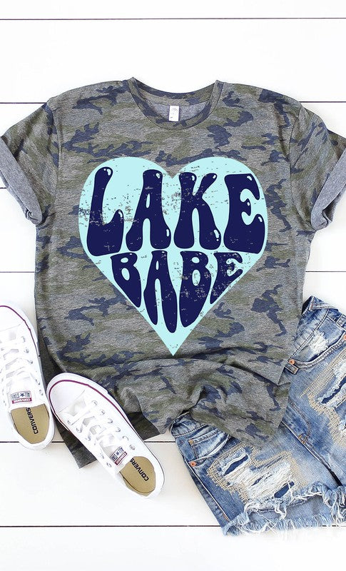 Lake Babe Heart Graphic Tee - Aaria Tees