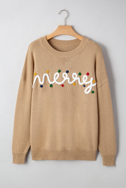 Christmas Merry Dot Dolman Sleeve Sweater