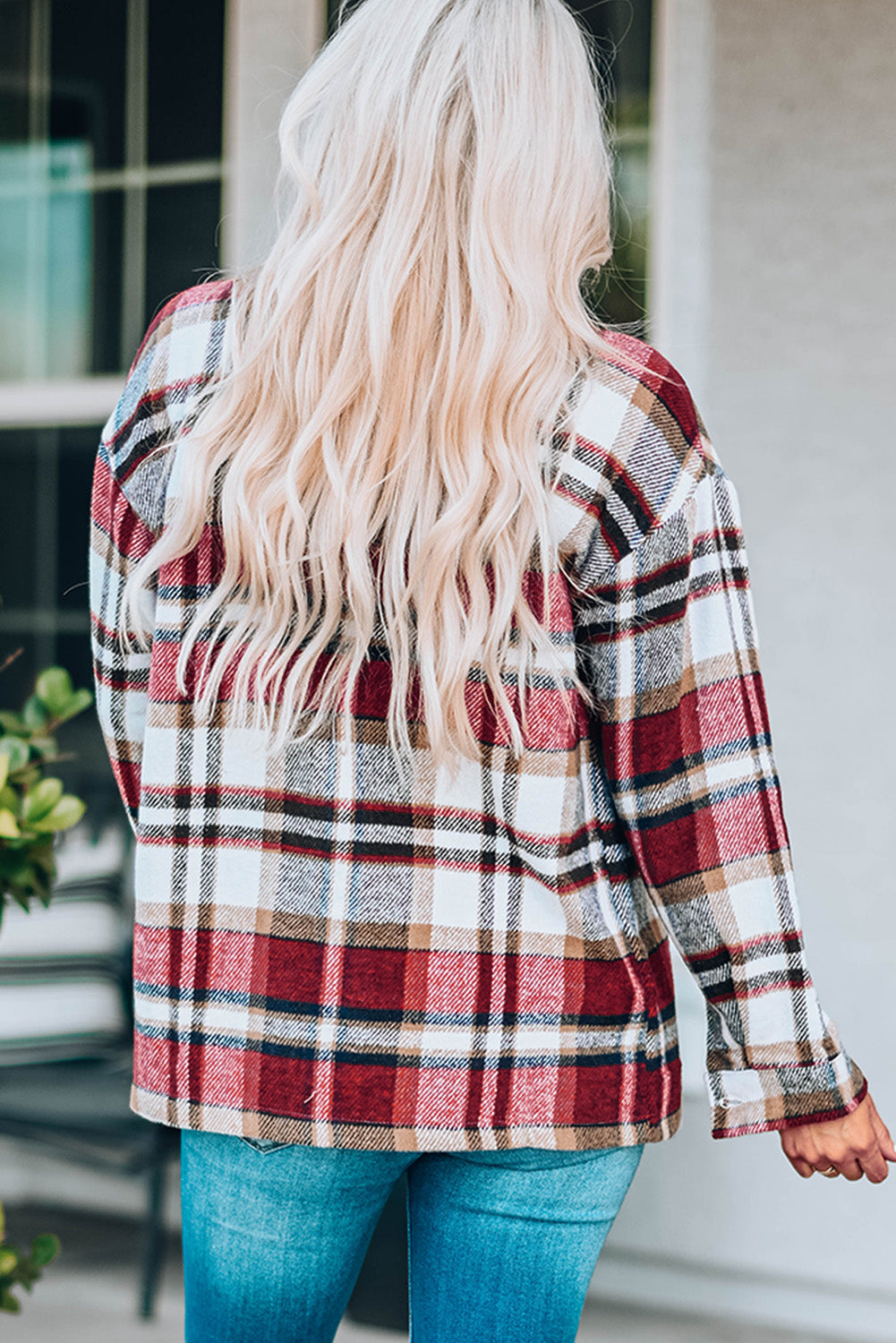Keily Plaid Pocketed Shacket - Aaria Tees