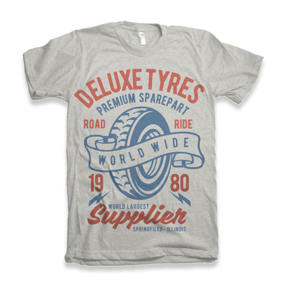 Deluxe Tyres Men's Bamboo Viscose/Organic Cotton Short Sleeve Graphic T-Shirt