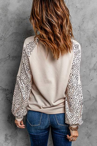 Leopard Print Pullover Top Aaria Tees