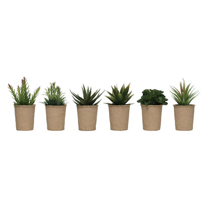 Faux Succulent in Paper Pot
