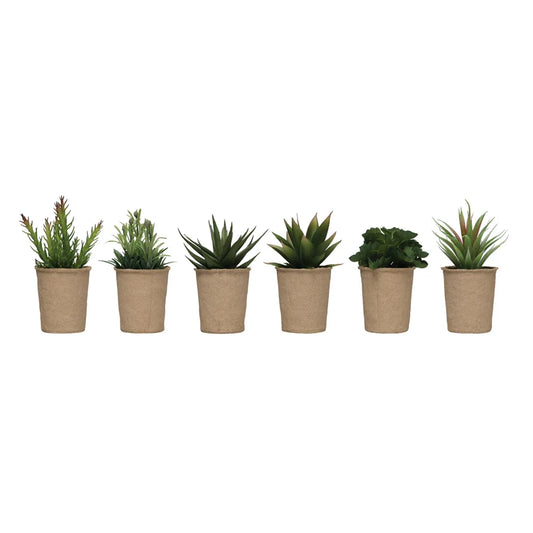 Faux Succulent in Paper Pot