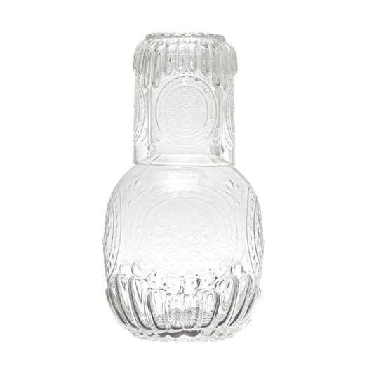 28 oz. Embossed Glass Carafe w/ 8 oz. Glass