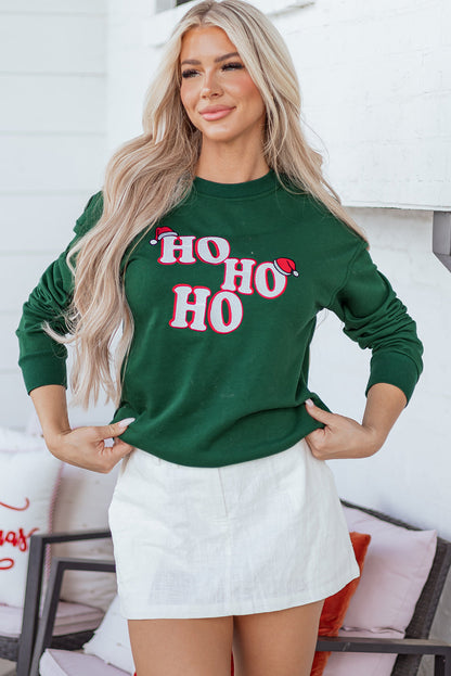 Christmas HOHOHO Embroidered Crewneck Sweatshirt