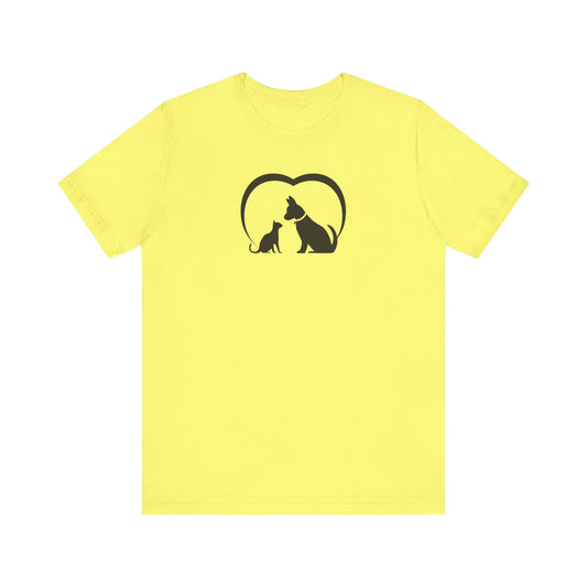 Dog Cat Love Unisex Jersey Short Sleeve Tee
