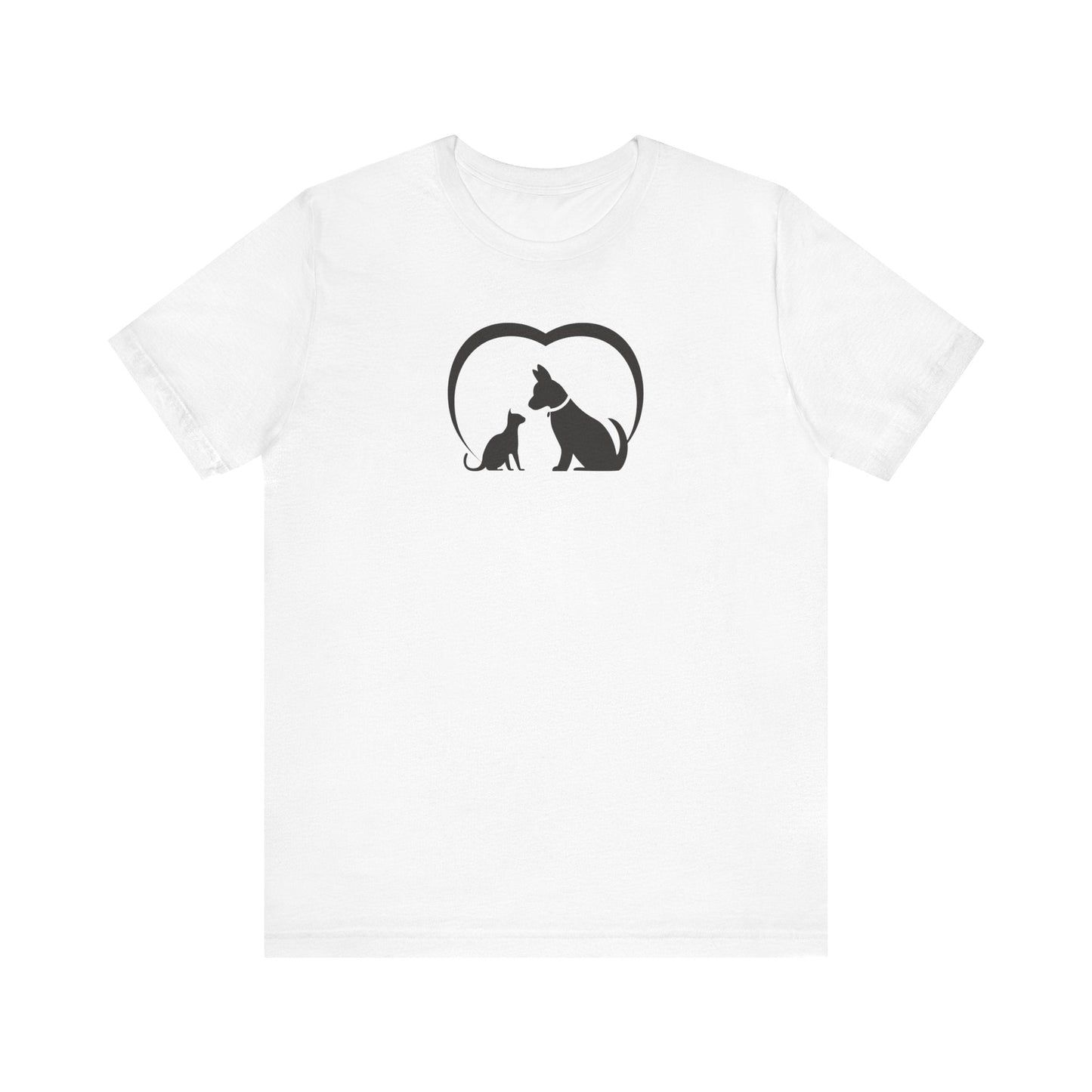Dog Cat Love Unisex Jersey Short Sleeve Tee