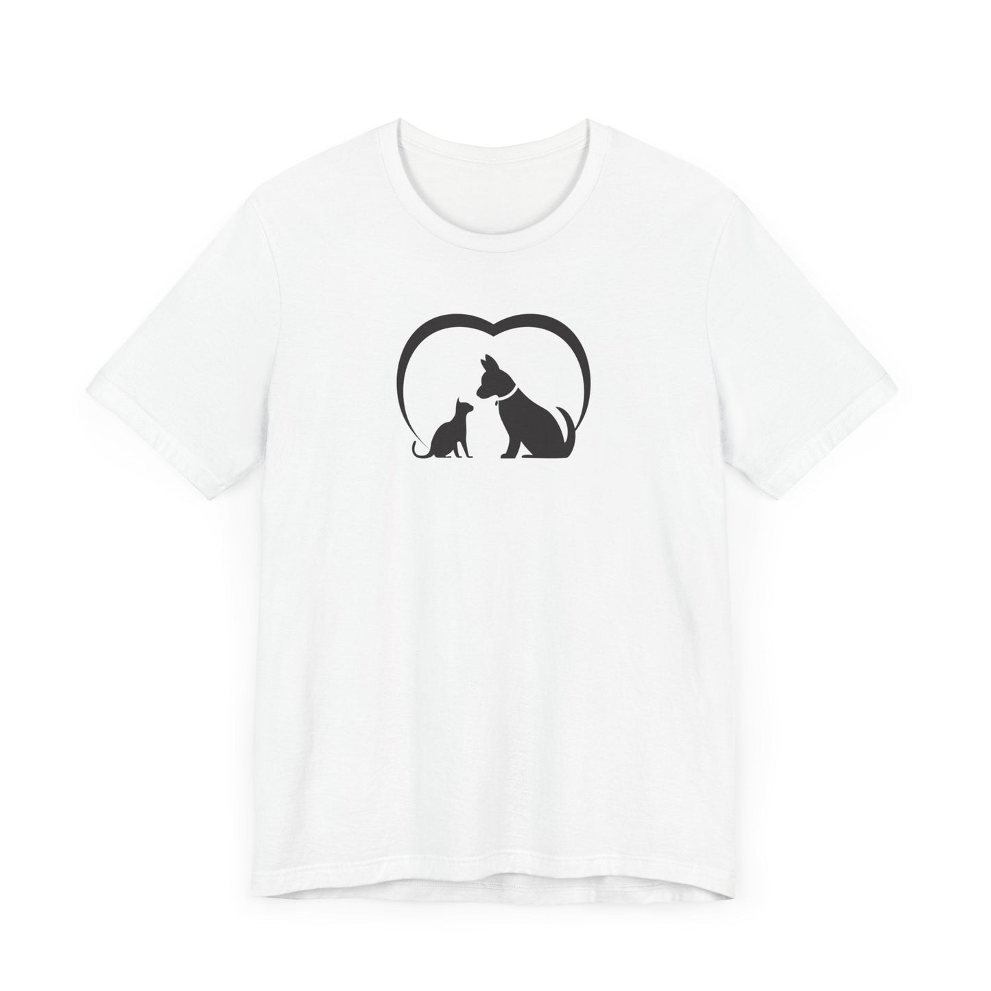 Dog Cat Love Unisex Jersey Short Sleeve Tee