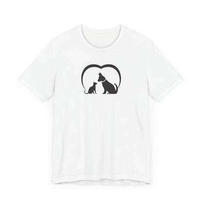 Dog Cat Love Unisex Jersey Short Sleeve Tee