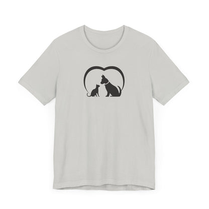Dog Cat Love Unisex Jersey Short Sleeve Tee
