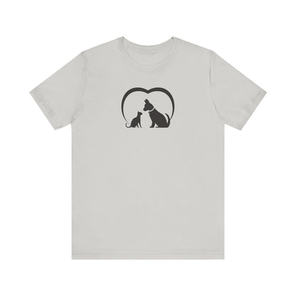 Dog Cat Love Unisex Jersey Short Sleeve Tee