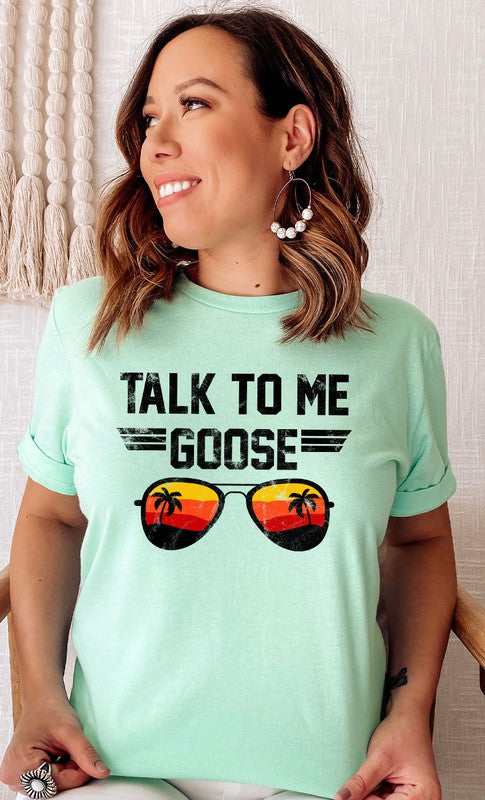 Talk to Me Goose Sunset Graphic Tee - Aaria Tees