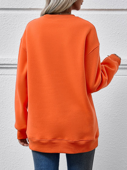 Faceless Gnomes Graphic Drop Shoulder Sweatshirt - Aaria Tees
