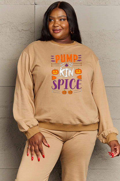 Simply Love Full Size PUMPKIN SPICE Graphic Sweatshirt - Aaria Tees