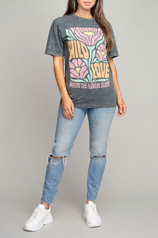 Wild Love Where The Flowers Bloom Graphic Top - Aaria Tees