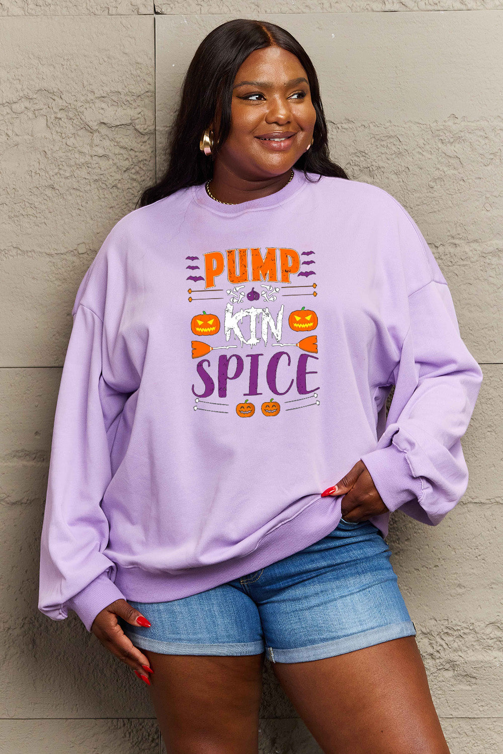 Simply Love Full Size PUMPKIN SPICE Graphic Sweatshirt - Aaria Tees