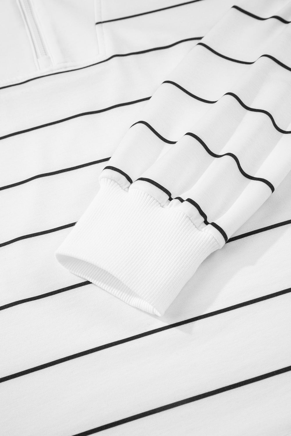 Stripe Zip-Up Drop Shoulder Pullover and Short Set