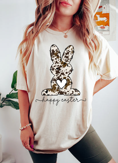 Happy Easter Bunny Heart Comfort Colors Tshirt