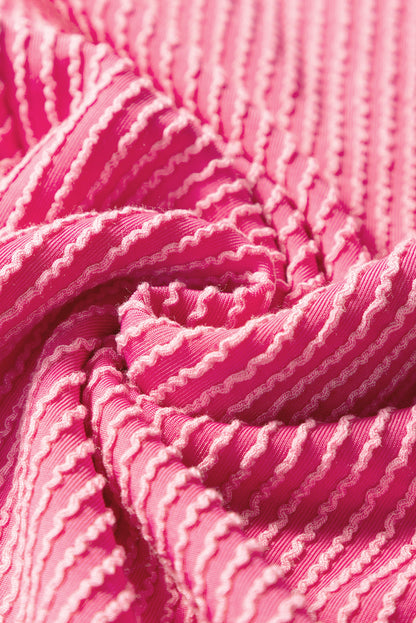 Solid Corded T-Shirt and Pants Set