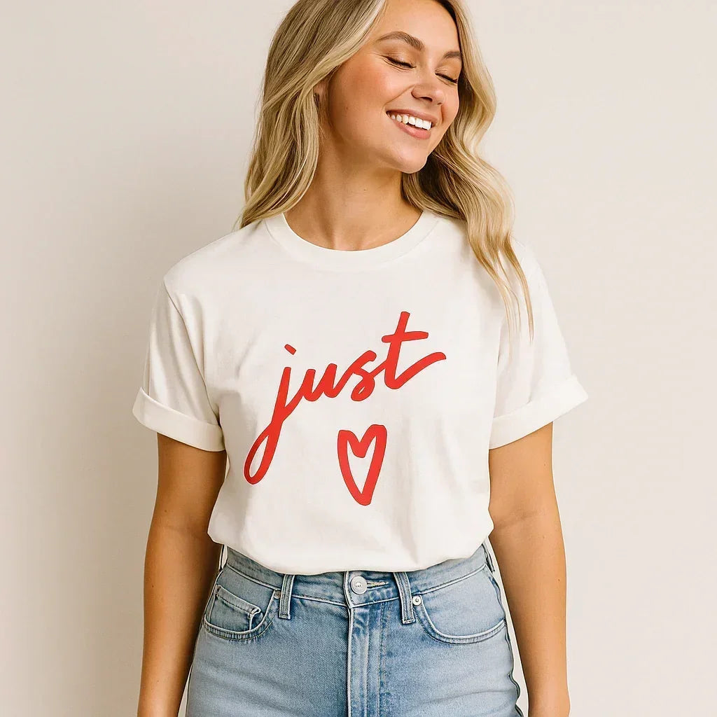 Just Heart Graphic Tee Bella Canvas Unisex Soft