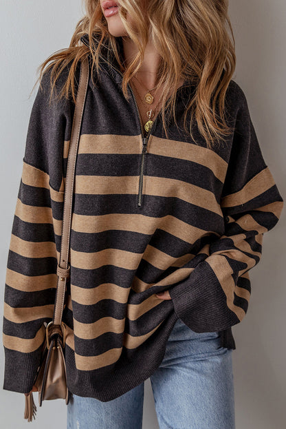 Adeline Stripe Oversized Sweater - Aaria Tees