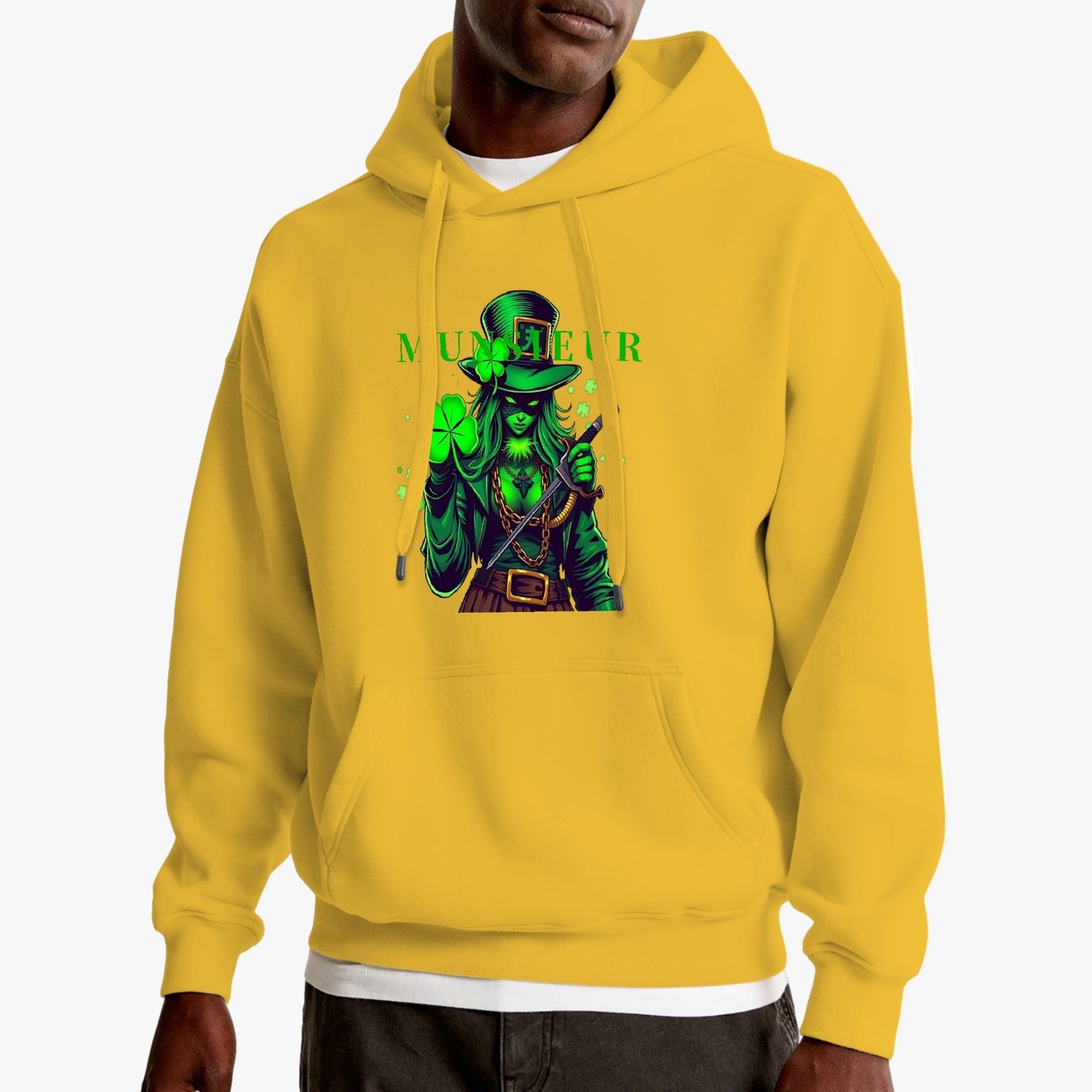 St. Patrick's Day Collection Munsieur Unisex Premium Pullover Hoodie Sweater Clover Gang Betty