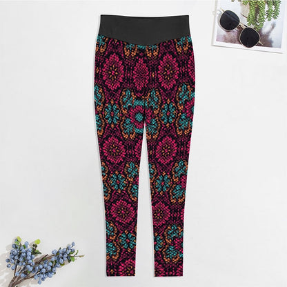 Munsieur Custom Printed Honeycomb Textured Yoga Leggings for Women