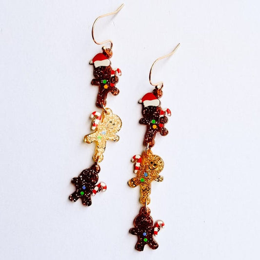 Gingerbread Men Dangle Earrings
