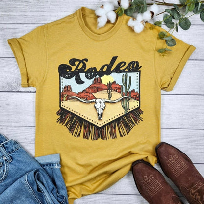 Rodeo Fringe Longhorn Graphic Tee